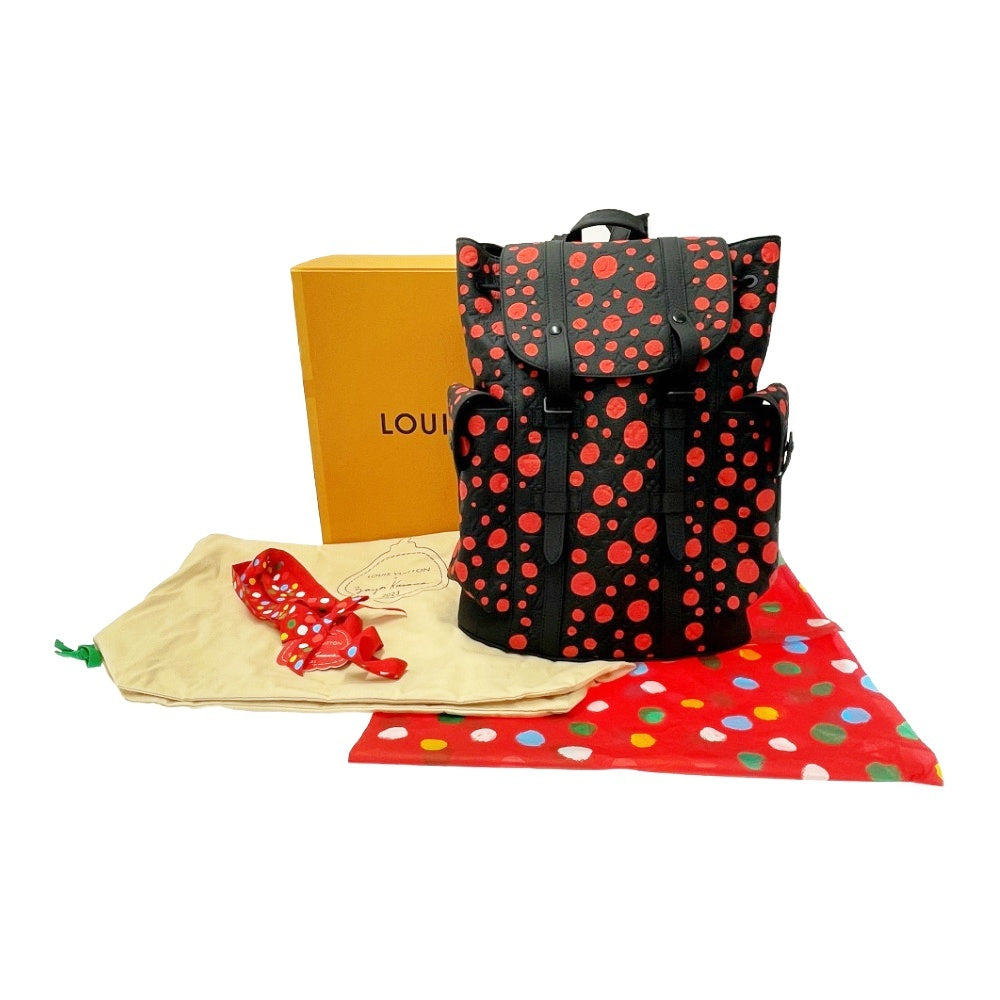 LOUIS VUITTON x Yayoi Kusama Christopher MM Infinity Dots Backpack M21978 Black Red