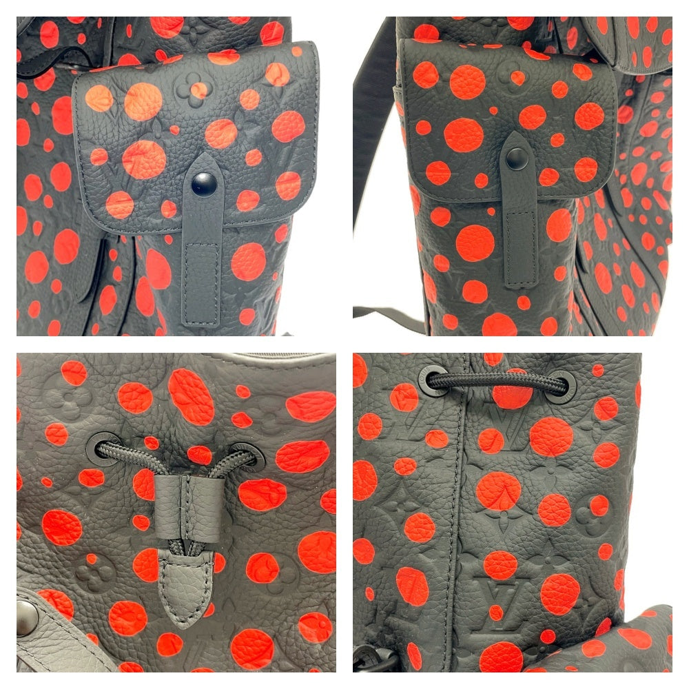 LOUIS VUITTON x Yayoi Kusama Christopher MM Infinity Dots Backpack M21978 Black Red
