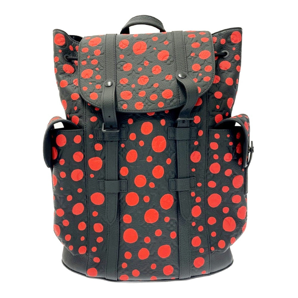 LOUIS VUITTON x Yayoi Kusama Christopher MM Infinity Dots Backpack M21978 Black Red