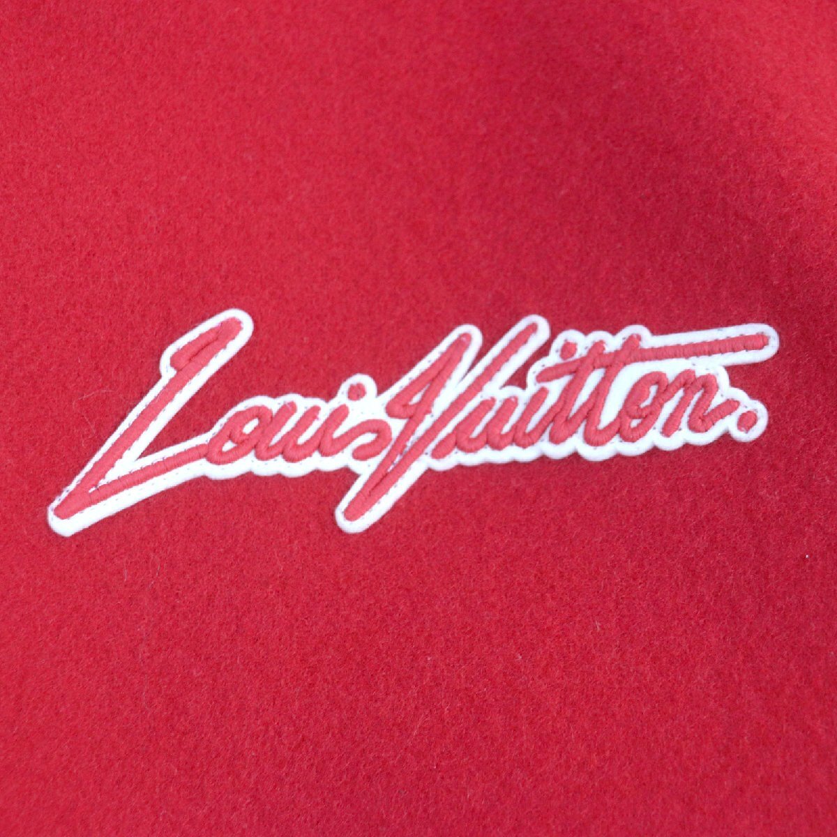 LOUIS VUITTON x Yayoi Kusama Embroidered Varsity Jacket Red White Size 58