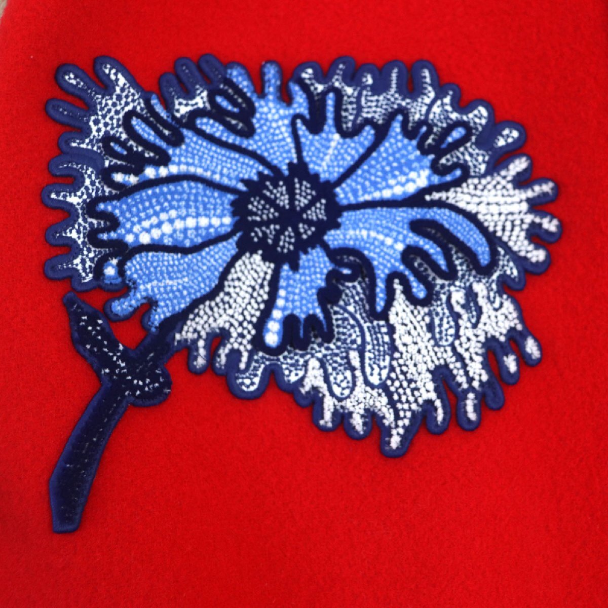 LOUIS VUITTON x Yayoi Kusama Embroidered Varsity Jacket Red White Size 58