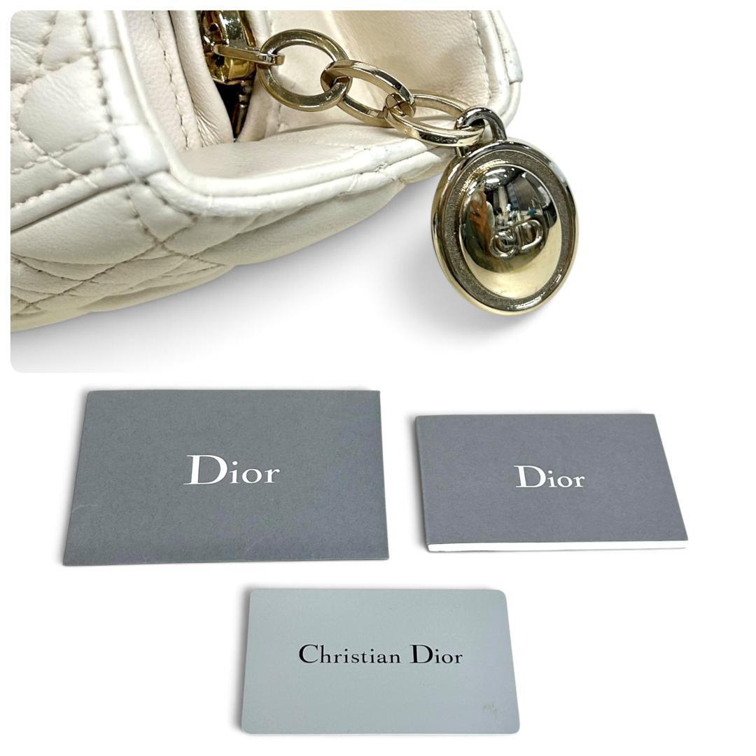 Lady Dior Medium White Cannage Lambskin Handbag Silver Hardware 02-MA-0167