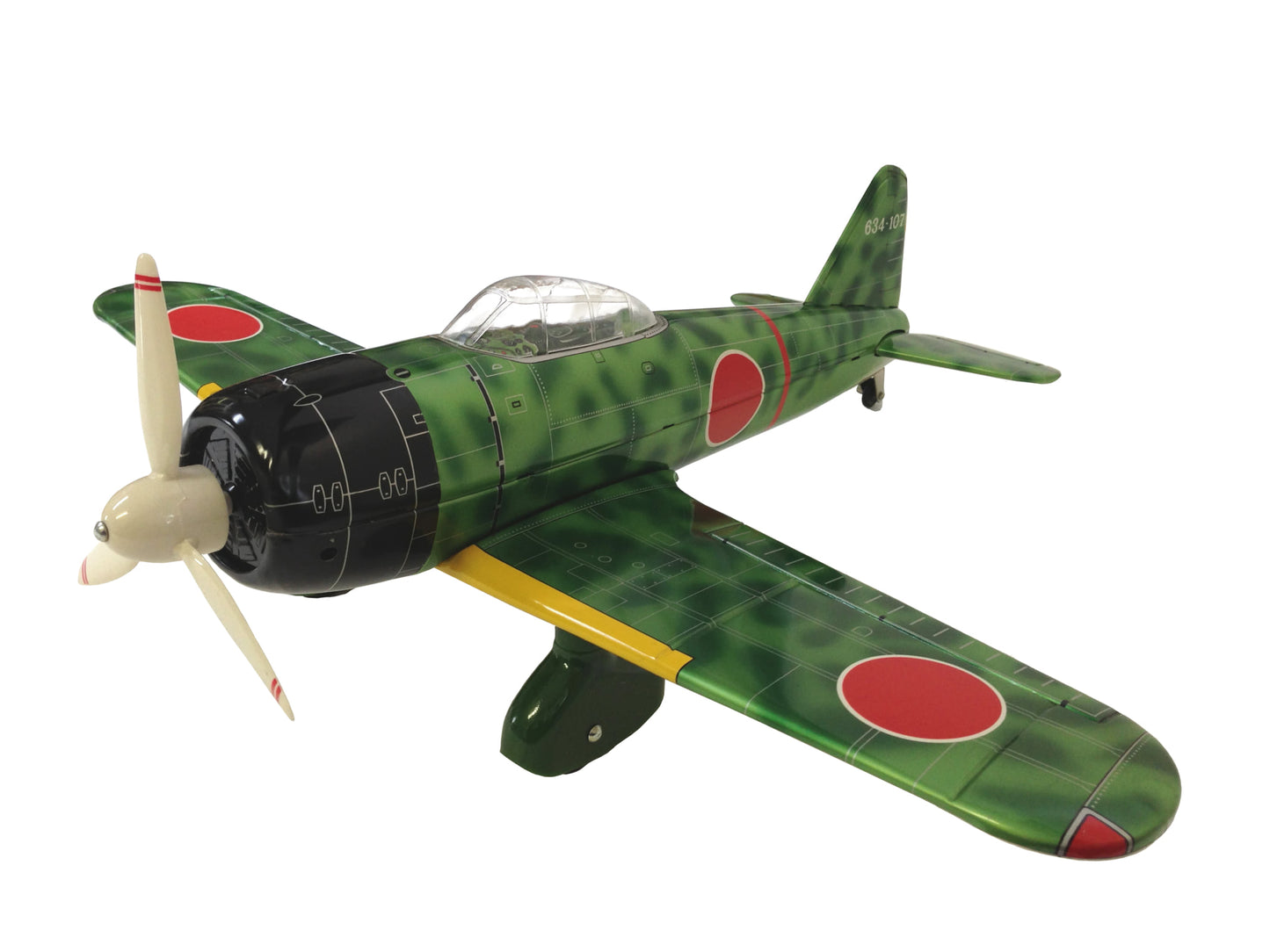 Large Japanese Tin Kamikaze Zero Fighter Aircraft Display Toy with Original Box