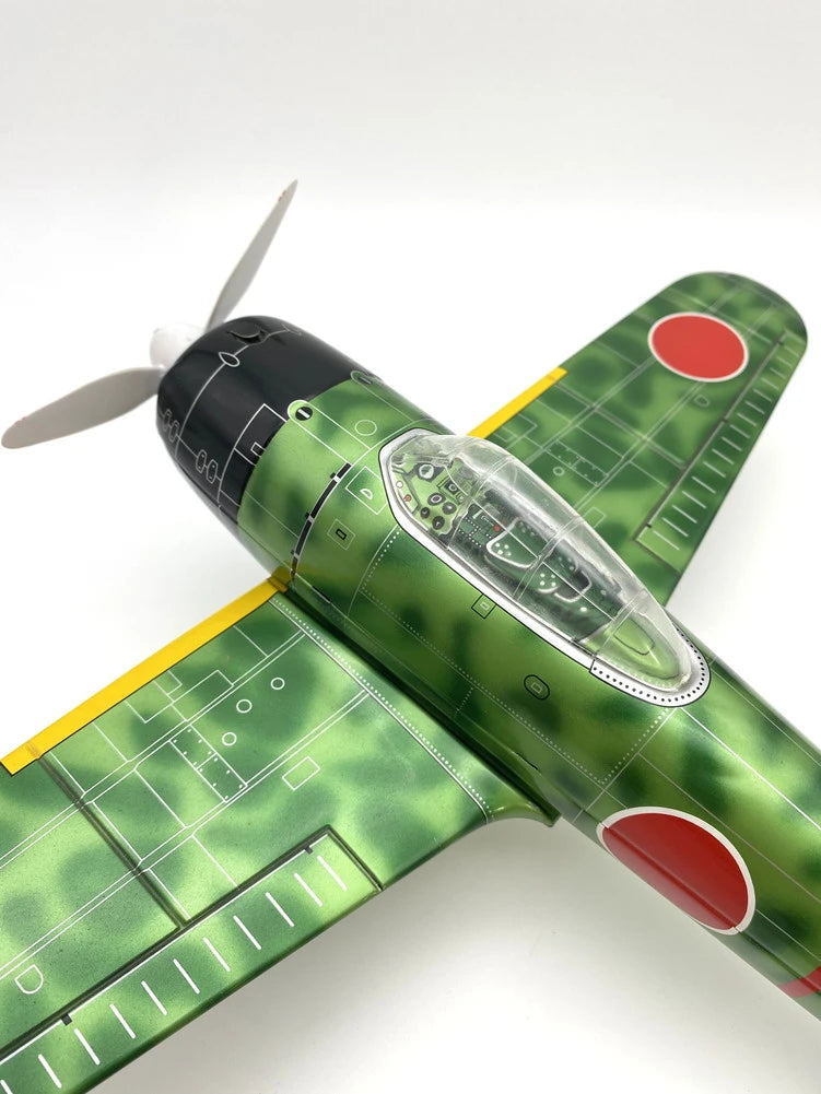Large Japanese Tin Kamikaze Zero Fighter Aircraft Display Toy with Original Box