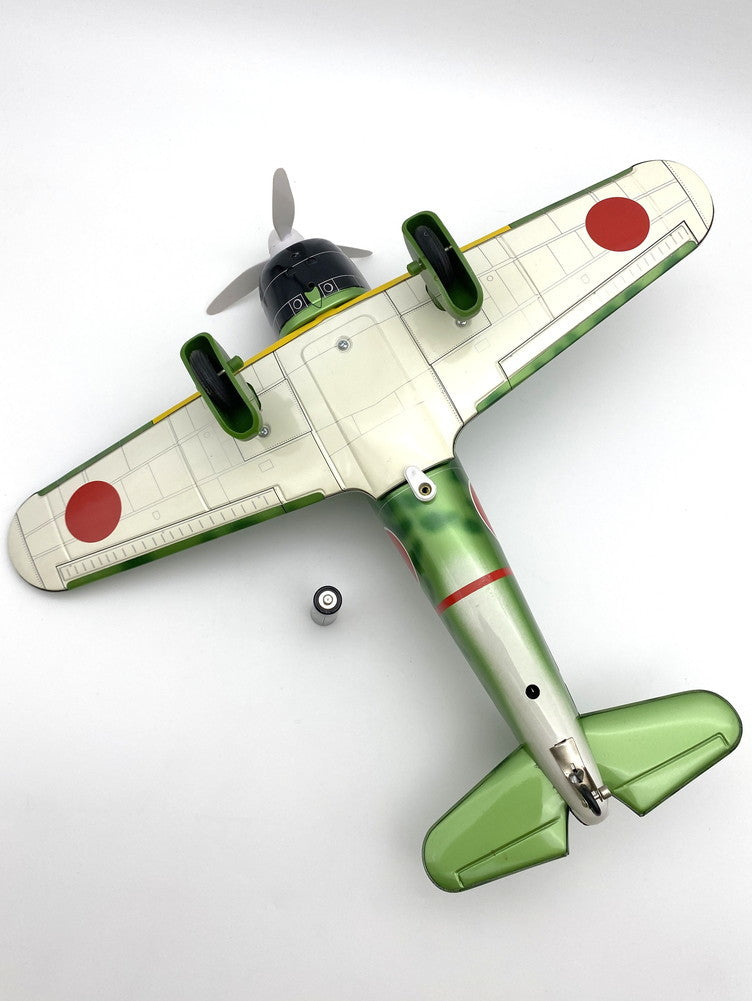Large Japanese Tin Kamikaze Zero Fighter Aircraft Display Toy with Original Box