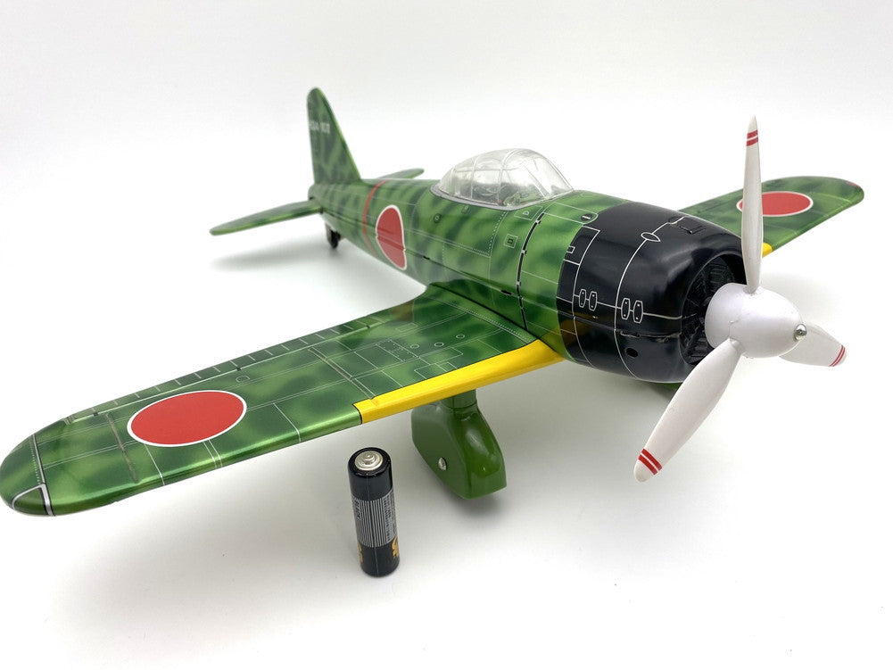 Large Japanese Tin Kamikaze Zero Fighter Aircraft Display Toy with Original Box
