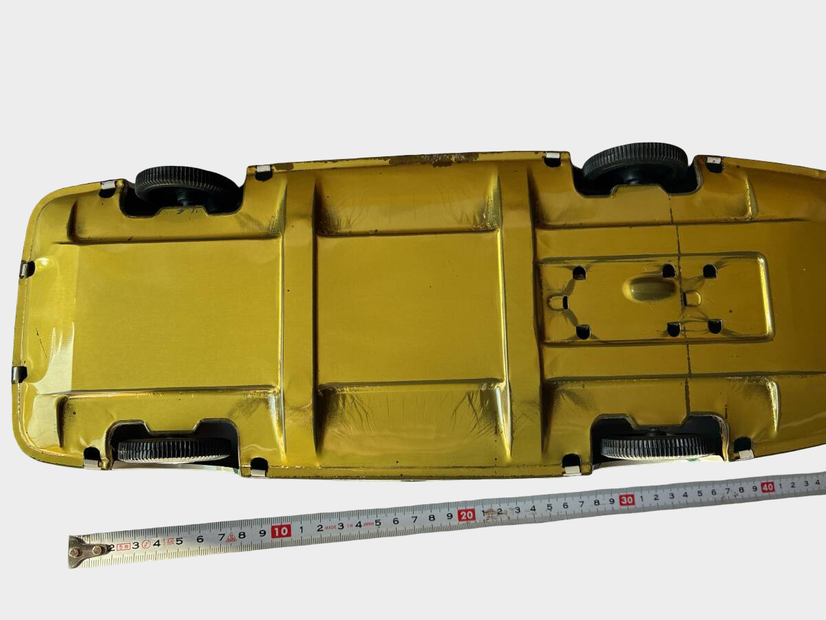 Large Vintage Japanese Tin Racing Car with Driver Showa Era Champion Speed Toy