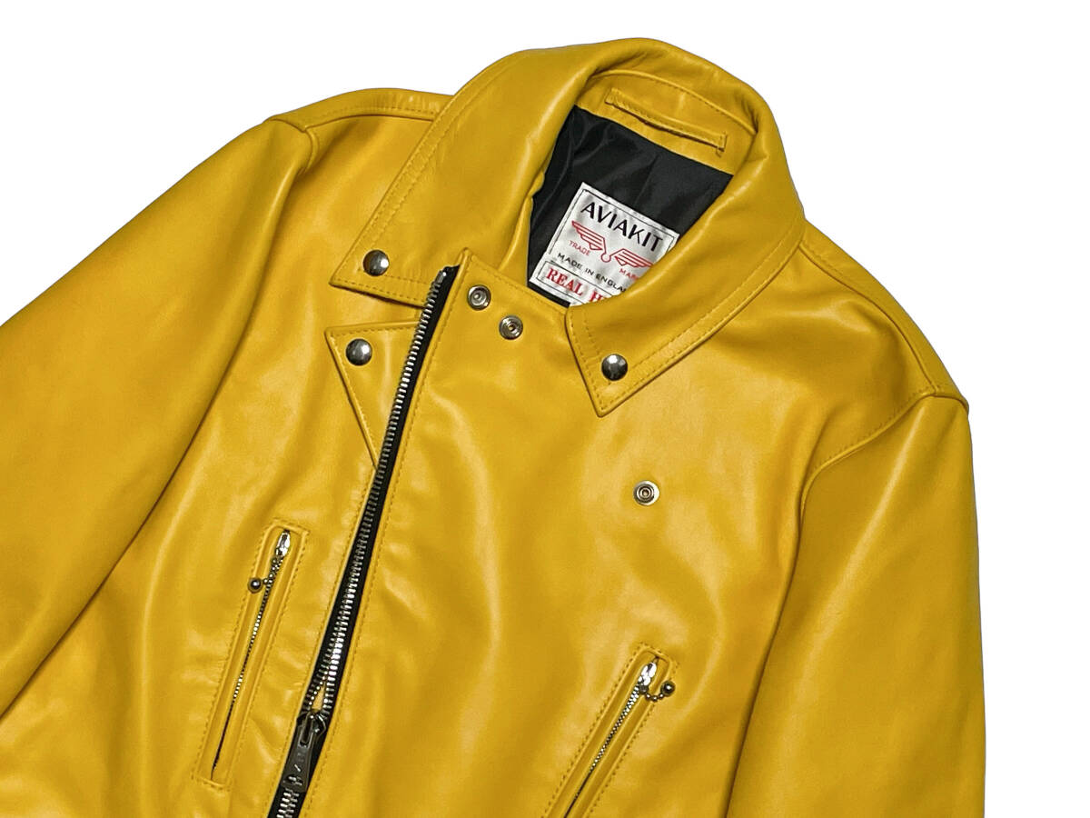 Lewis Leathers 391T Lightning Yellow Horsehide Double Riders Jacket Aviakit Size 40