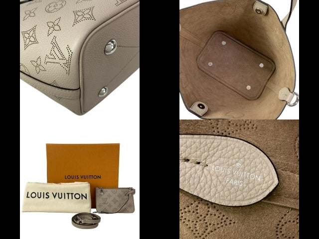 Louis Vuitton Blossom PM M21849 Mahina Perforated Leather Galet Tote Shoulder Bag