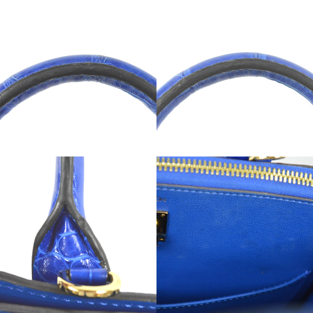 Louis Vuitton City Steamer PM N95818, Blue Alligator Crocodilian Leather Two-Way Bag, Gold-Tone Hardware