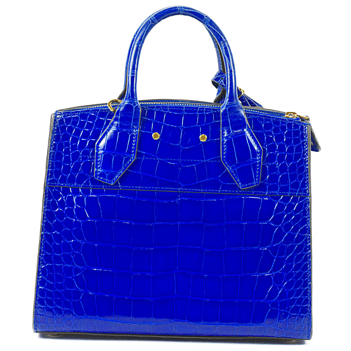 Louis Vuitton City Steamer PM N95818, Blue Alligator Crocodilian Leather Two-Way Bag, Gold-Tone Hardware