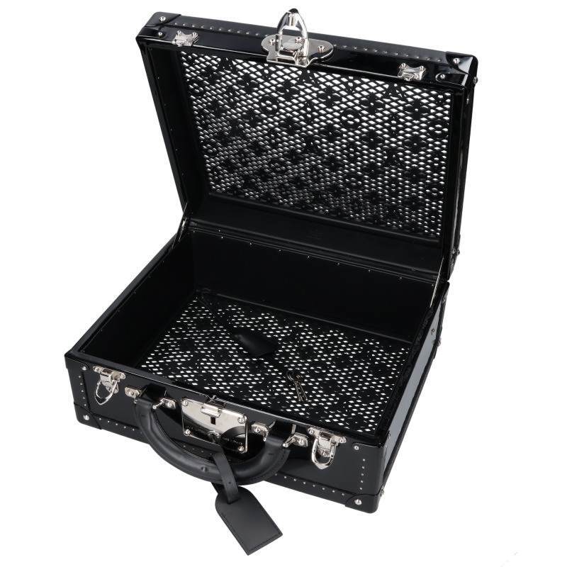 Louis Vuitton Cotteville 35 M20334 Monogram Mesh Hard Trunk Black Red
