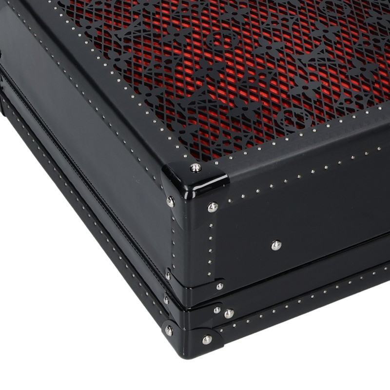 Louis Vuitton Cotteville 35 M20334 Monogram Mesh Hard Trunk Black Red
