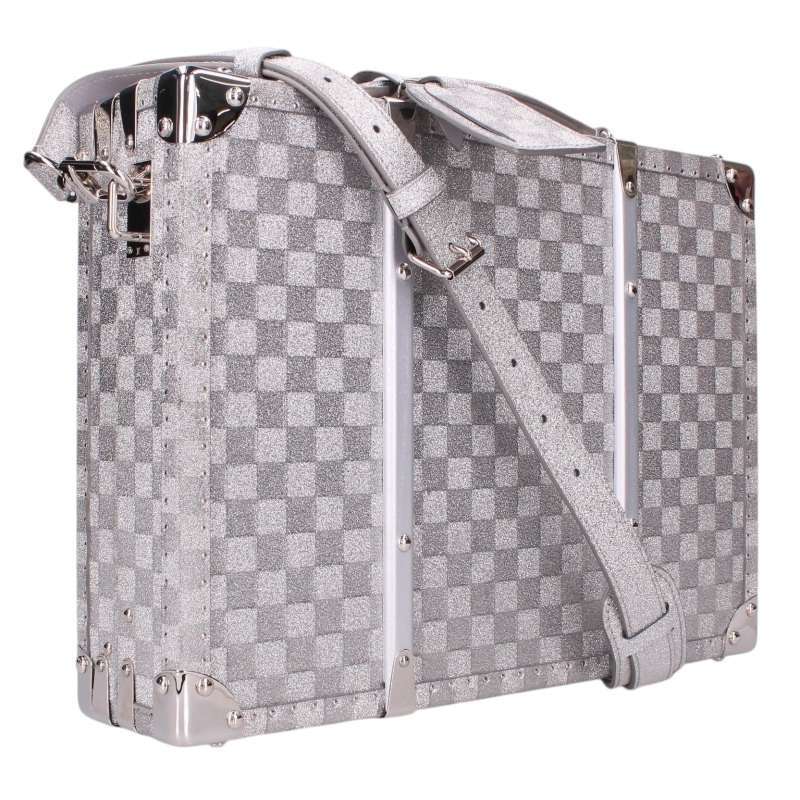 Louis Vuitton Damier Glitter Hard Trunk 2Way Briefcase M20478 Silver