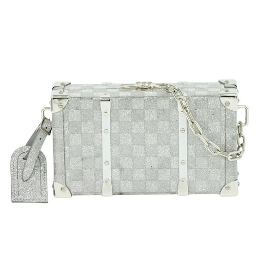 Louis Vuitton Damier Glitter Mini Trunk – Silver Coated Canvas · RFID Tag · France Made · AB/A Rank Collectible