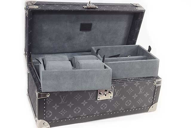 Louis Vuitton Monogram Eclipse Watch & Jewelry Trunk M70128003 – Silver Hardware – Unused Display Case