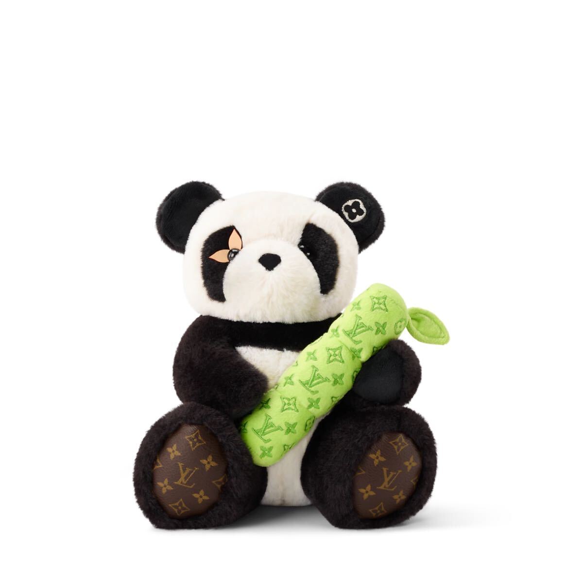 Louis Vuitton Doudou Panda PM GI1687 Monogram Plush Black White Bamboo