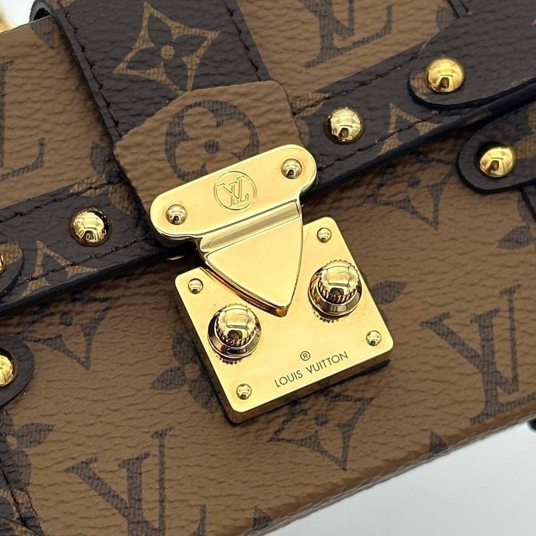 Louis Vuitton Essential Trunk M68575 Monogram Reverse Mini Chain Shoulder Bag