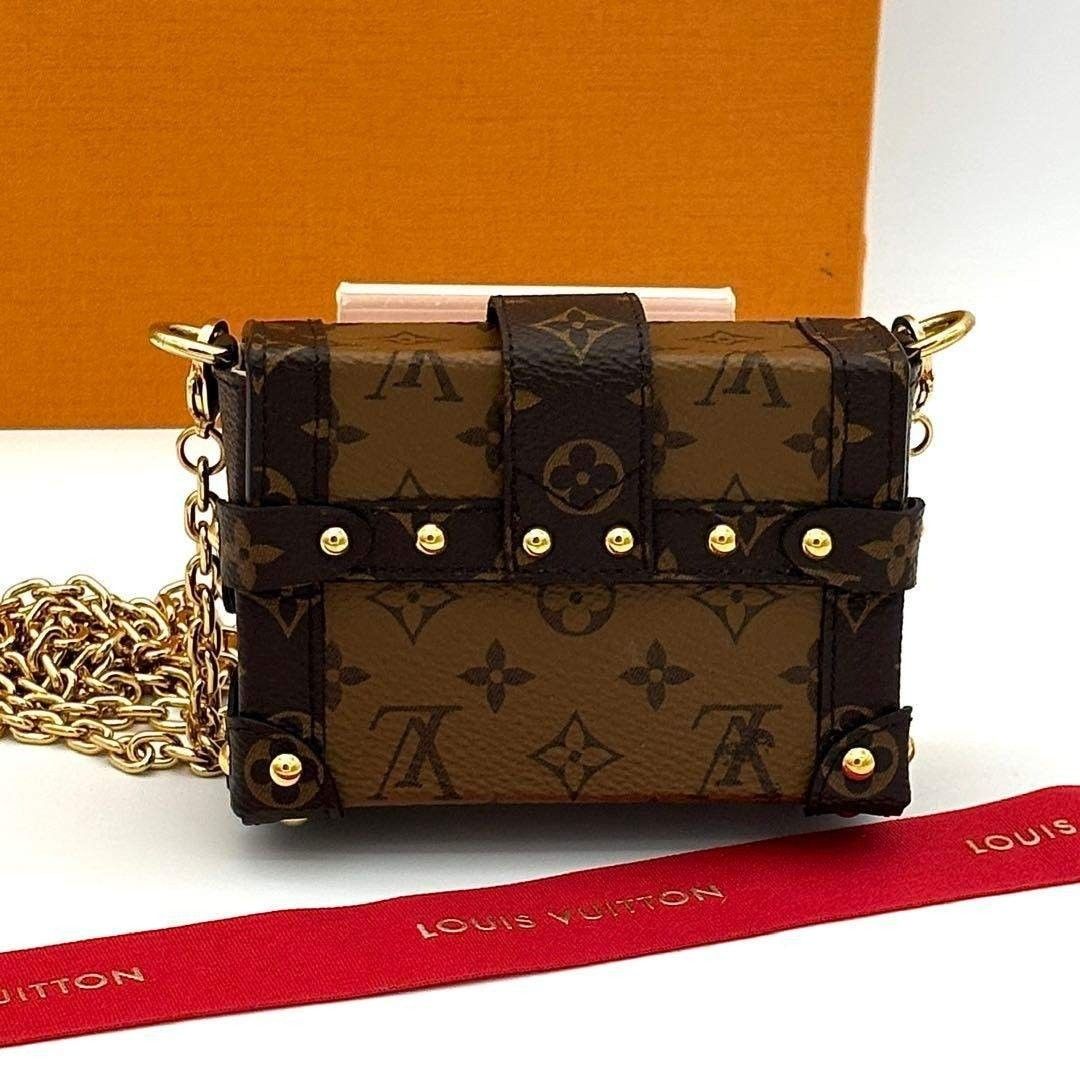 Louis Vuitton Essential Trunk M68575 Monogram Reverse Mini Chain Shoulder Bag