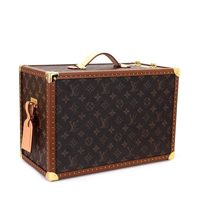 Louis Vuitton GI0529 Speaker Trunk GM in Monogram Canvas with Cowhide Trim and Integrated Audio System