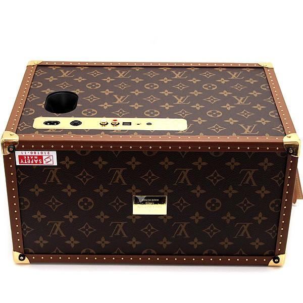 Louis Vuitton GI0529 Speaker Trunk GM in Monogram Canvas with Cowhide Trim and Integrated Audio System