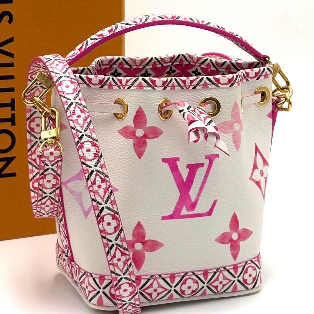 Louis Vuitton LV By The Pool Nano Noé M82386 Rose Monogram Flower Tile 2Way Bag