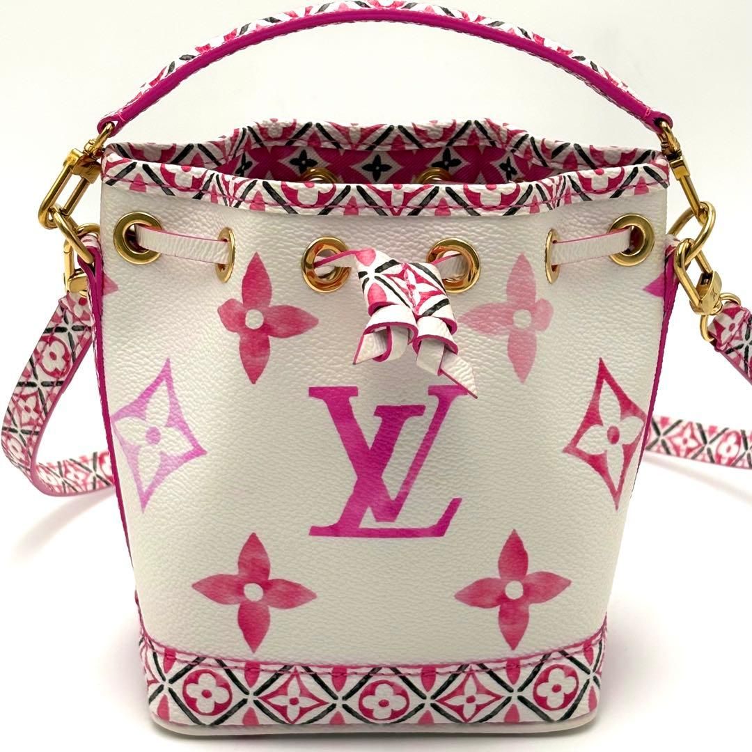Louis Vuitton LV By The Pool Nano Noé M82386 Rose Monogram Flower Tile 2Way Bag