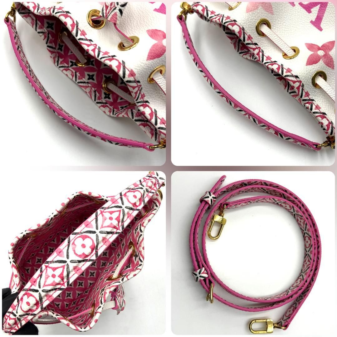 Louis Vuitton LV By The Pool Nano Noé M82386 Rose Monogram Flower Tile 2Way Bag