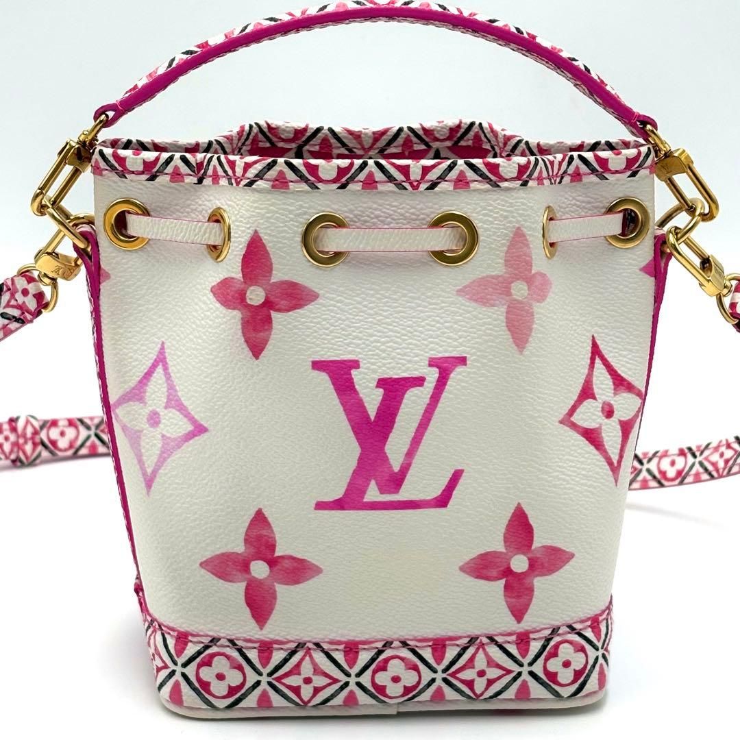 Louis Vuitton LV By The Pool Nano Noé M82386 Rose Monogram Flower Tile 2Way Bag