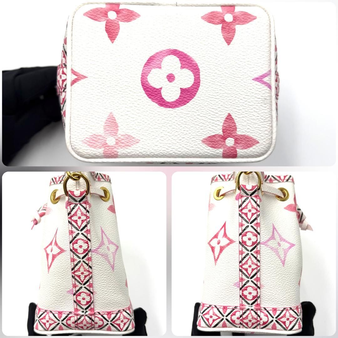Louis Vuitton LV By The Pool Nano Noé M82386 Rose Monogram Flower Tile 2Way Bag