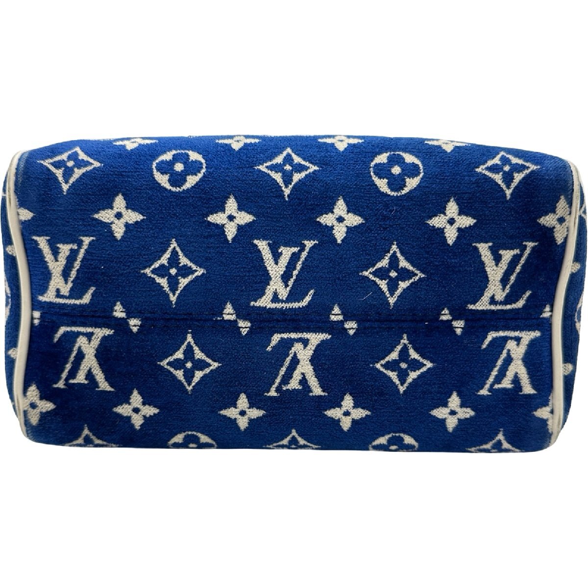 Louis Vuitton LV Match Speedy Bandouliere 20 M20751 Blue Monogram Jacquard Velvet Bag
