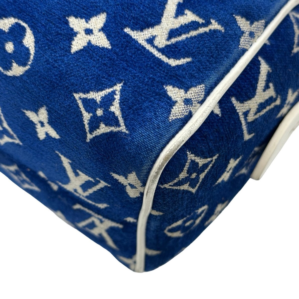 Louis Vuitton LV Match Speedy Bandouliere 20 M20751 Blue Monogram Jacquard Velvet Bag