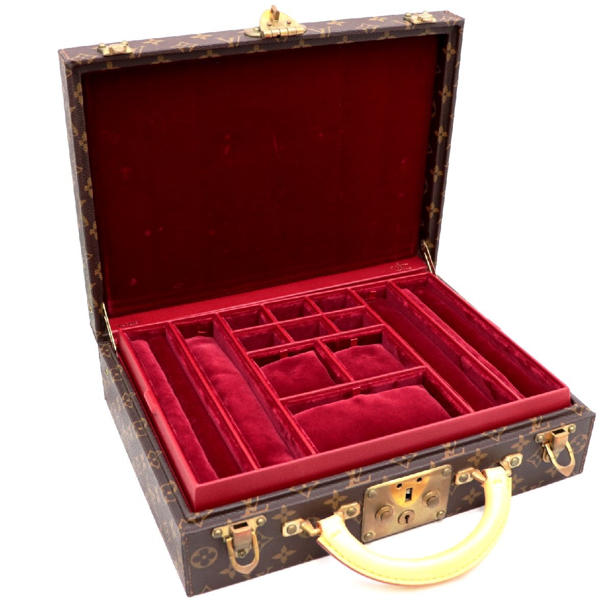 Louis Vuitton Boite Bijoux red velvet jewelry trunk