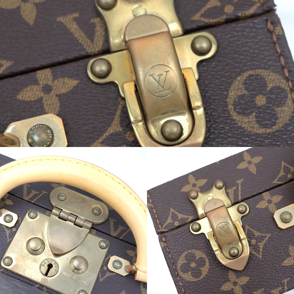 Louis Vuitton Boite Bijoux M47120 Monogram Jewelry Trunk with Deep Red Velvet Interior