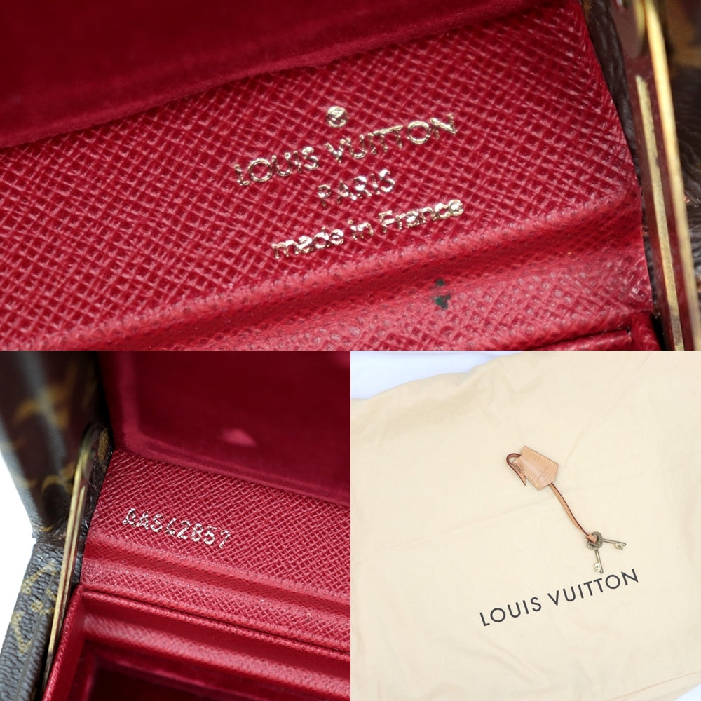 Louis Vuitton Boite Bijoux M47120 Monogram Jewelry Trunk with Deep Red Velvet Interior
