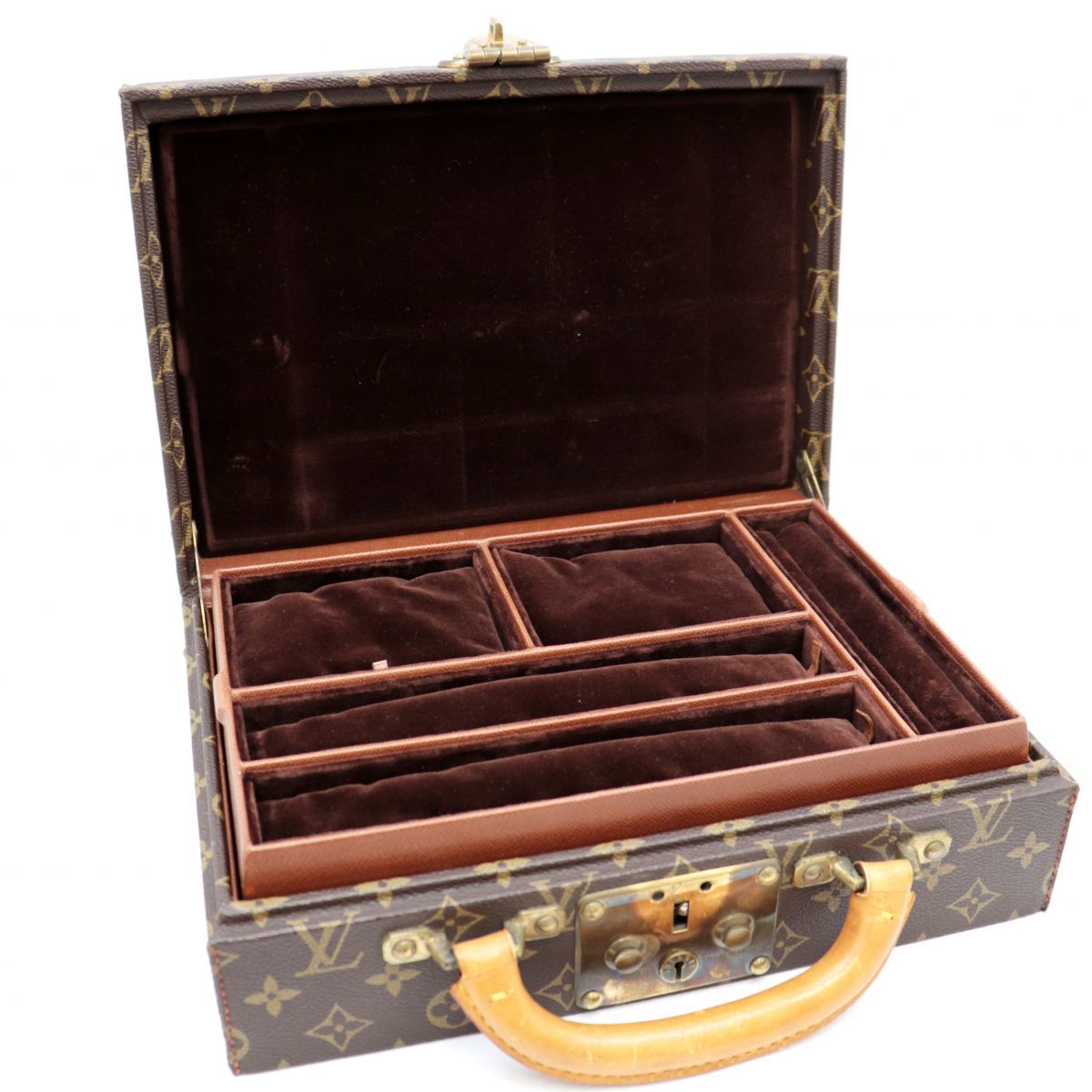 Louis Vuitton Boite Bijoux brown velvet jewelry trunk