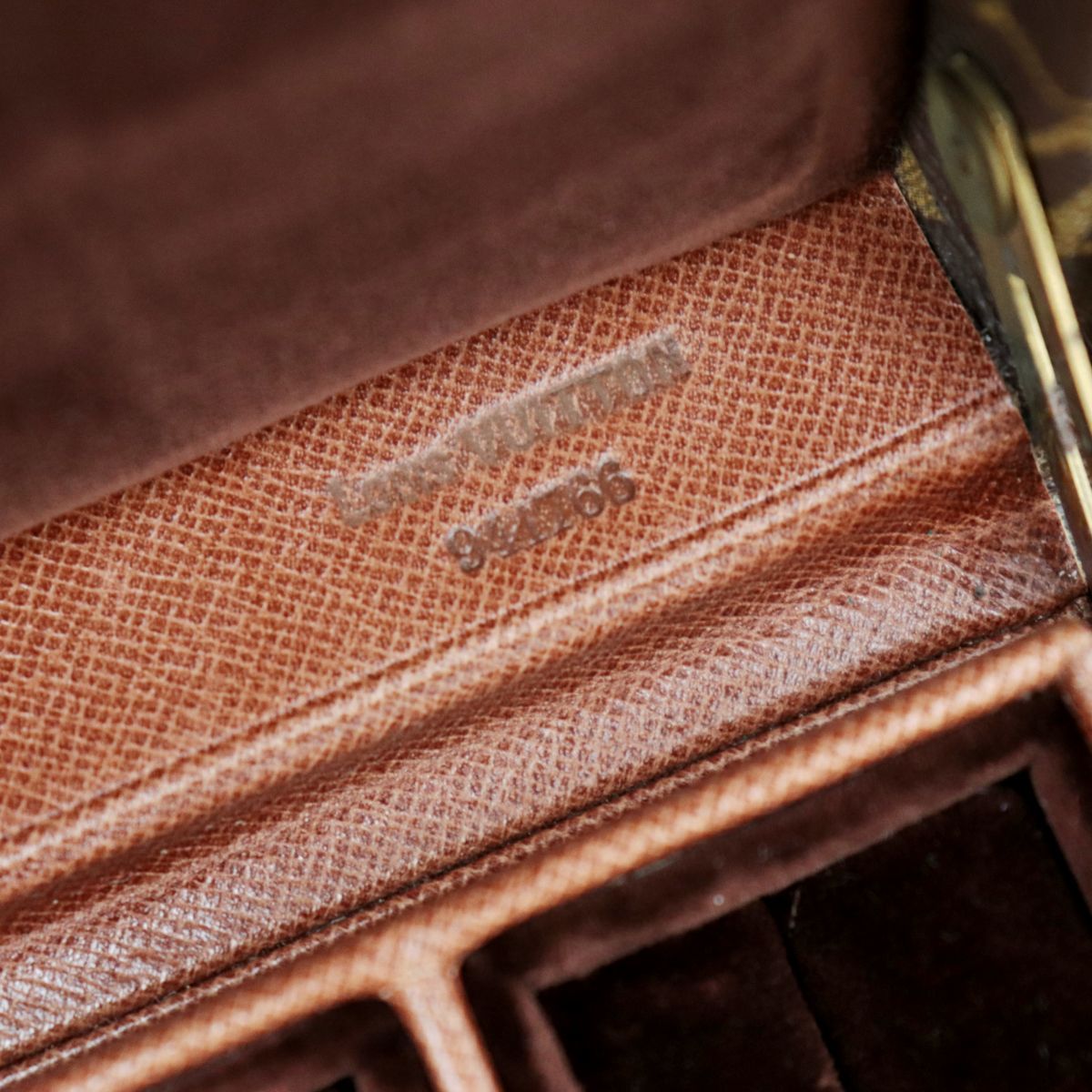 Louis Vuitton Boite Bijoux M47120 Monogram Jewelry Trunk, Brown Velvet Interior & Fitted Tray