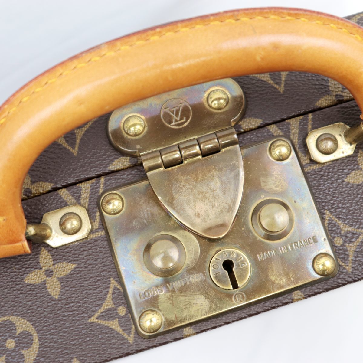 Louis Vuitton Boite Bijoux M47120 Monogram Jewelry Trunk, Brown Velvet Interior & Fitted Tray