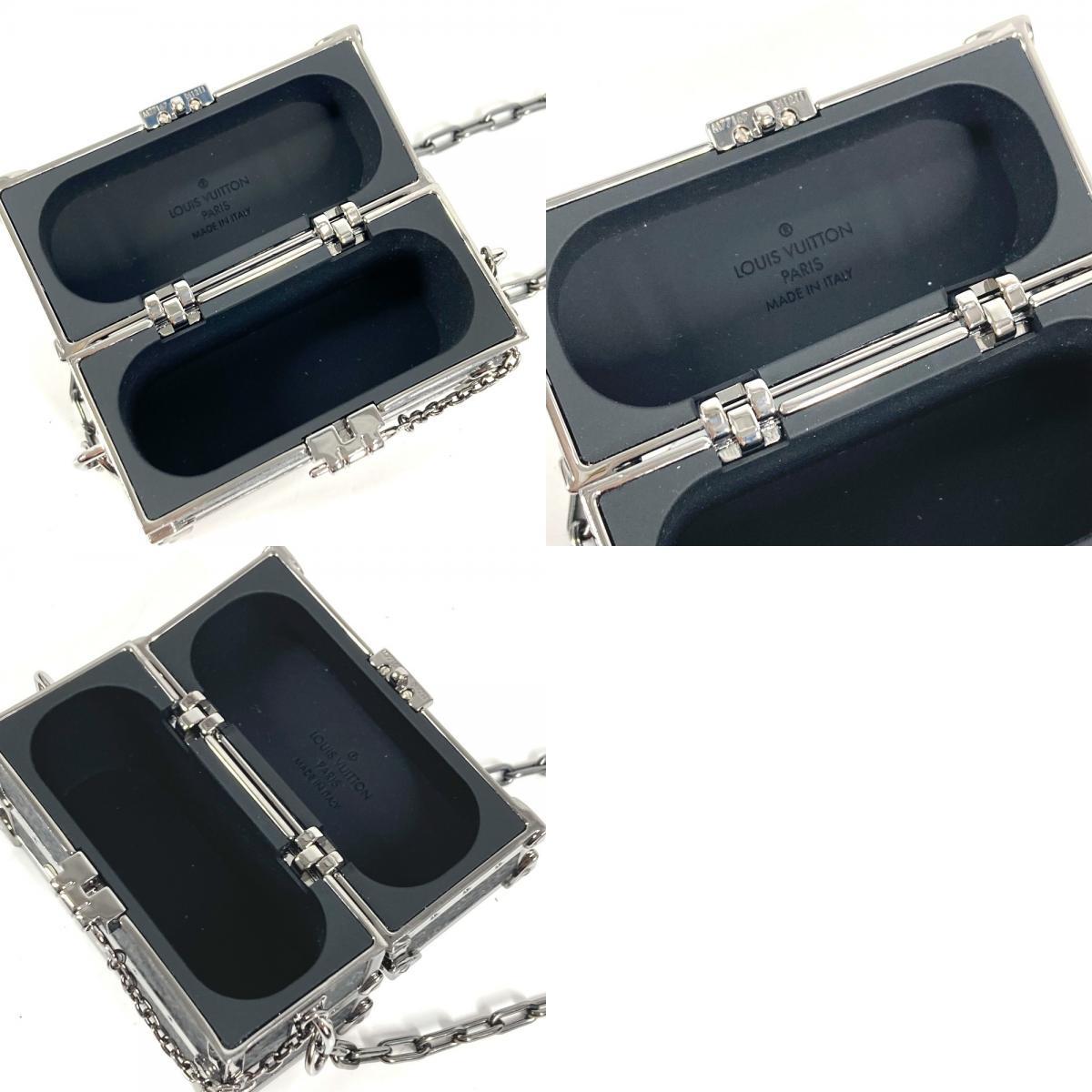 Louis Vuitton Earphone Trunk M77167 Monogram Eclipse AirPods Pro Case with Long Chain