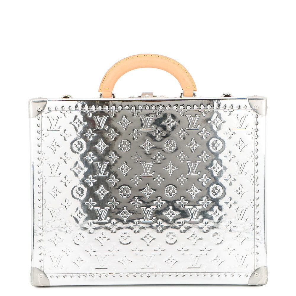 Louis Vuitton Monogram Mirror Courtois 40 M20454 · Silver Hardcase Attaché Case · Unused A-Rank · Full Accessories · 2000s