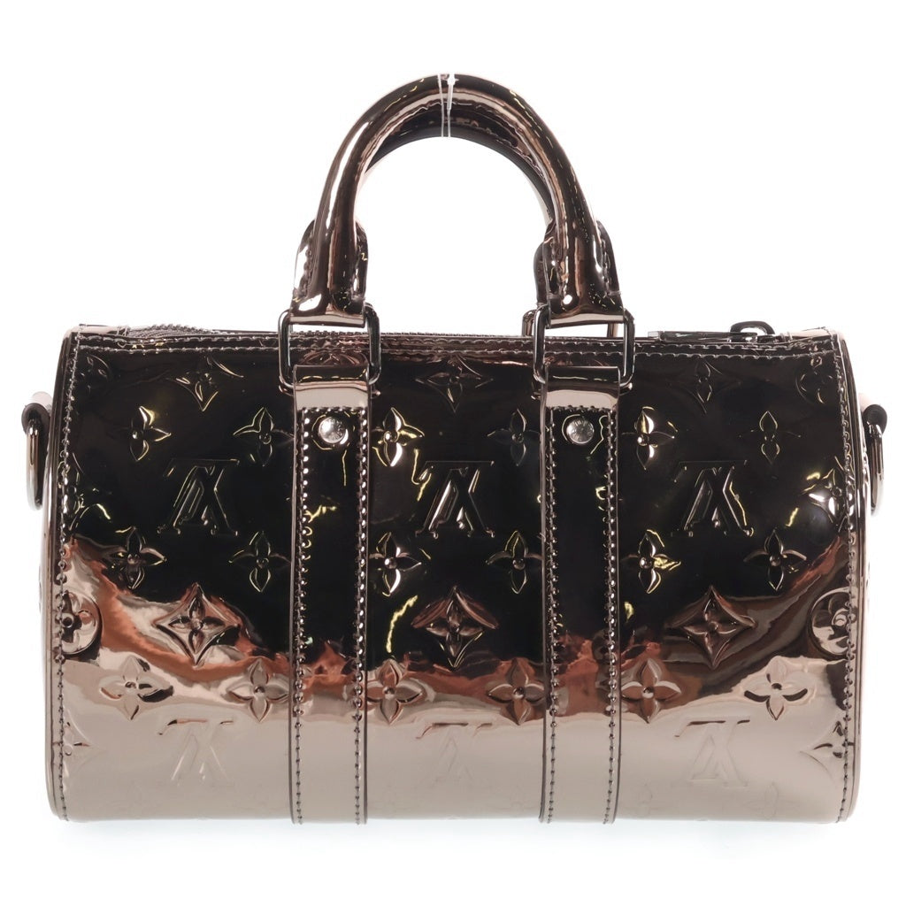 Louis Vuitton Monogram Mirror Keepall Bandoulière 25 M26903 Gunmetal Metallic Bag