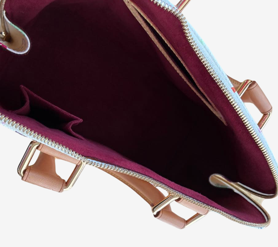 Louis Vuitton Murakami Alma Multicolor White Monogram Handbag Gold Hardware Rare Icon Bag with Box Dustbag