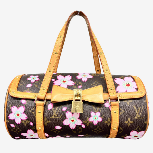 Vintage Louis Vuitton Murakami Cherry Blossom Papillon Bag 2003 Rare Monogram Pink Sakura M92009