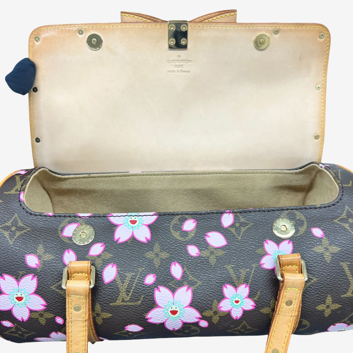 Vintage Louis Vuitton Murakami Cherry Blossom Papillon Bag 2003 Rare Monogram Pink Sakura M92009