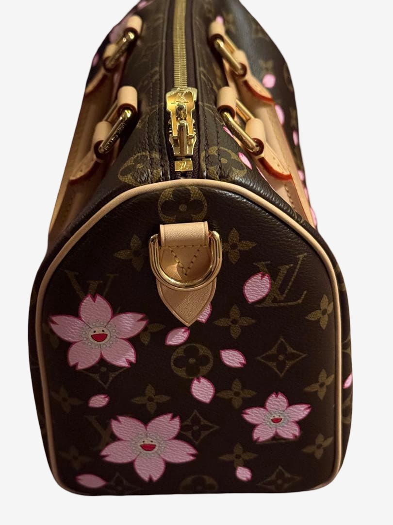 Louis Vuitton x Takashi Murakami Cherry Blossom Sakura Speedy 25 Bandouliere M14174 Handbag