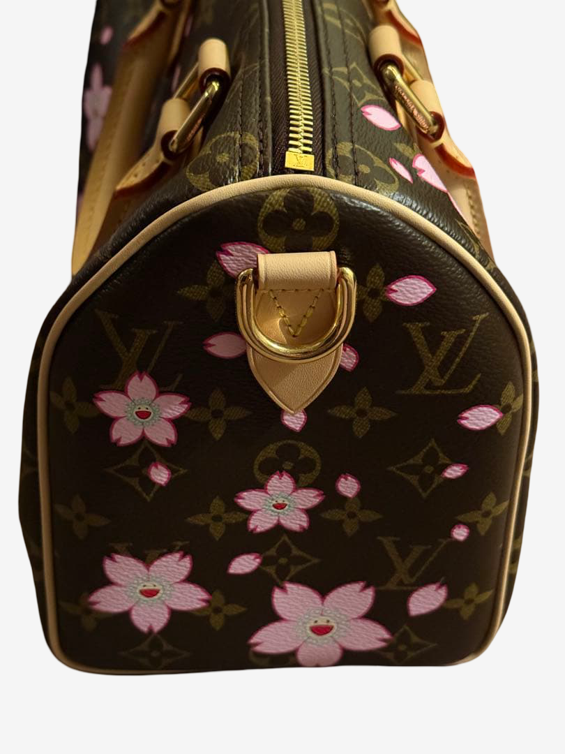 Louis Vuitton x Takashi Murakami Cherry Blossom Sakura Speedy 25 Bandouliere M14174 Handbag