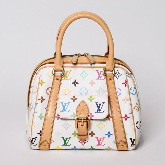 Louis Vuitton Murakami Priscilla Multicolor White M40096 Rare Monogram Handbag Takashi Murakami LV