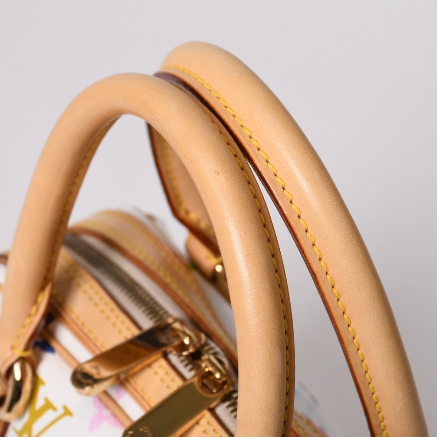 Louis Vuitton Murakami Priscilla Multicolor White M40096 Rare Monogram Handbag Takashi Murakami LV