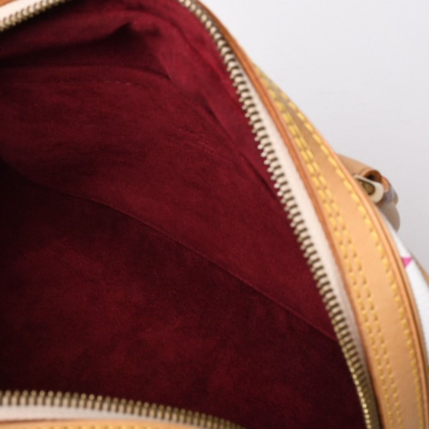 Louis Vuitton Murakami Priscilla Multicolor White M40096 Rare Monogram Handbag Takashi Murakami LV