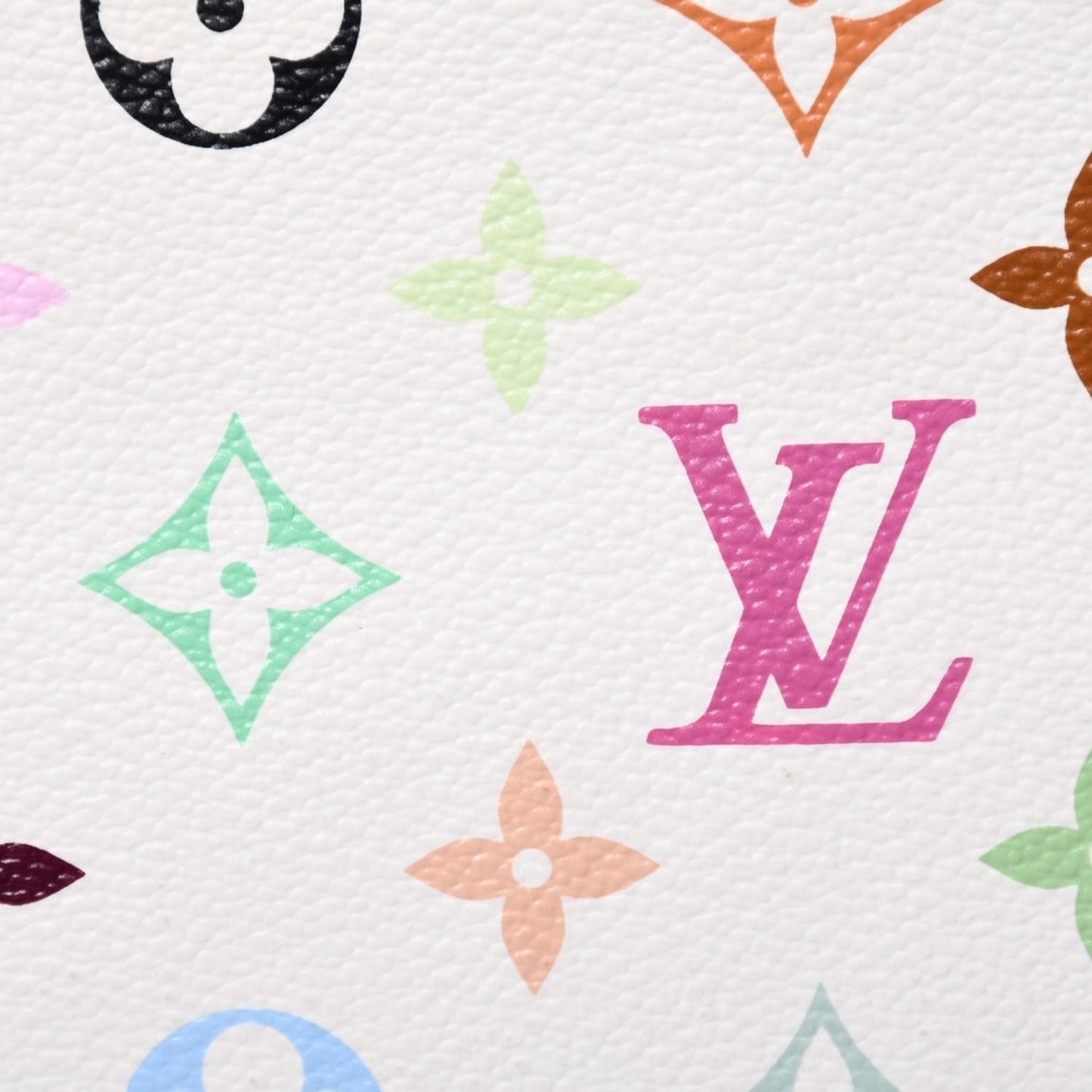 Louis Vuitton Murakami Priscilla Multicolor White M40096 Rare Monogram Handbag Takashi Murakami LV
